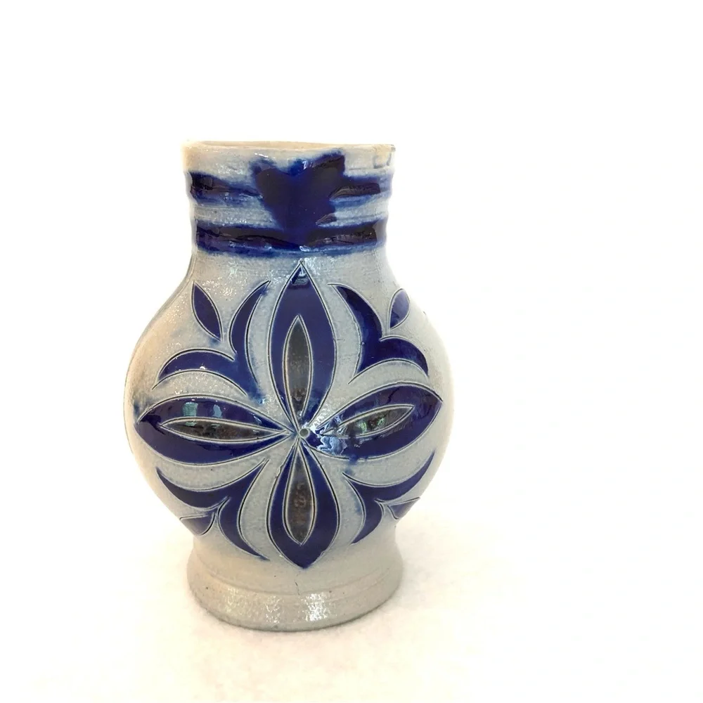 Vintage German Zoller Salt Glaze Handarbeit Handmade Pottery Pitcher